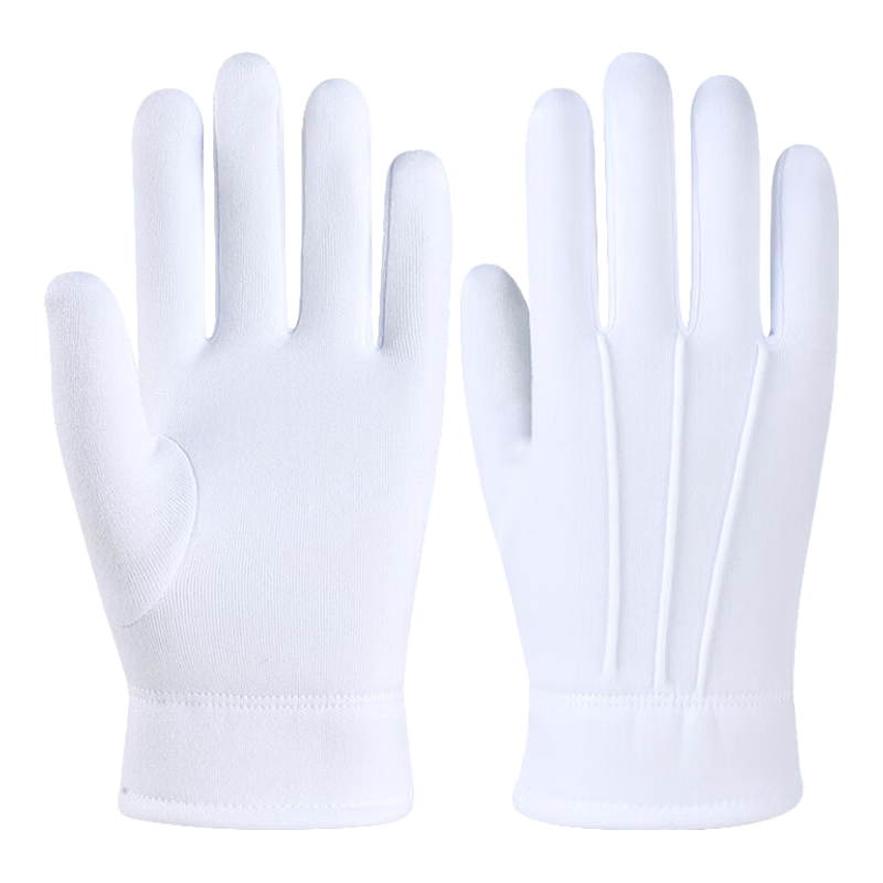 Maozheng Three-Layer White Gloves 2 Pairs, Winter Fleece-Lined Thickened Cold-Proof Warm Outdoor Work Protective Labor Safety Supplies
