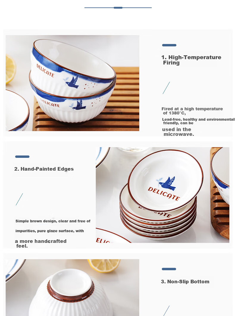 Chuanqi Ceramic Tableware 6-inch Set of 4 Douli Bowls Noodle Bowls Rice Bowls Soup Bowls New White Ceramic 13