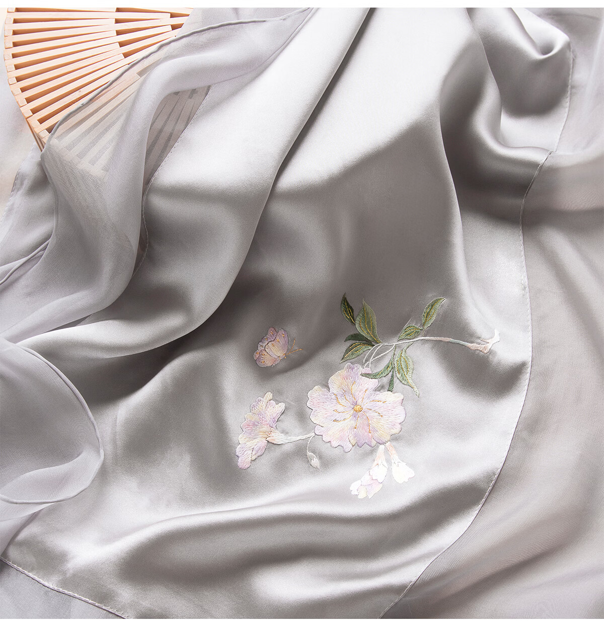 Zhijinlou 100% Mulberry Silk Scarf Non-Heritage Handmade Su Embroidery Genuine Silk Long Hangzhou Silk Shawl Birthday Gift 20