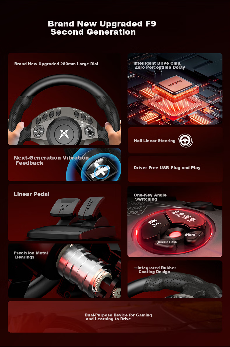 KETENG 900-Degree PC Racing Wheel Simulator for Euro Truck Simulator 2, American Truck Simulator, Forza Horizon 5, Dirt, Assetto Corsa Gaming Simulator 3