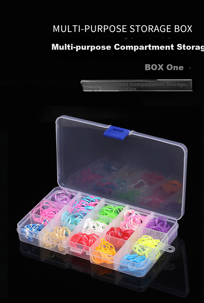 Chaoji Jia Pin Multi-Compartment Storage Box, Transparent with Lid, Divided Plastic Container for Screws And Parts, Tool Organizer, Sorting Box, 15 Compartments 1