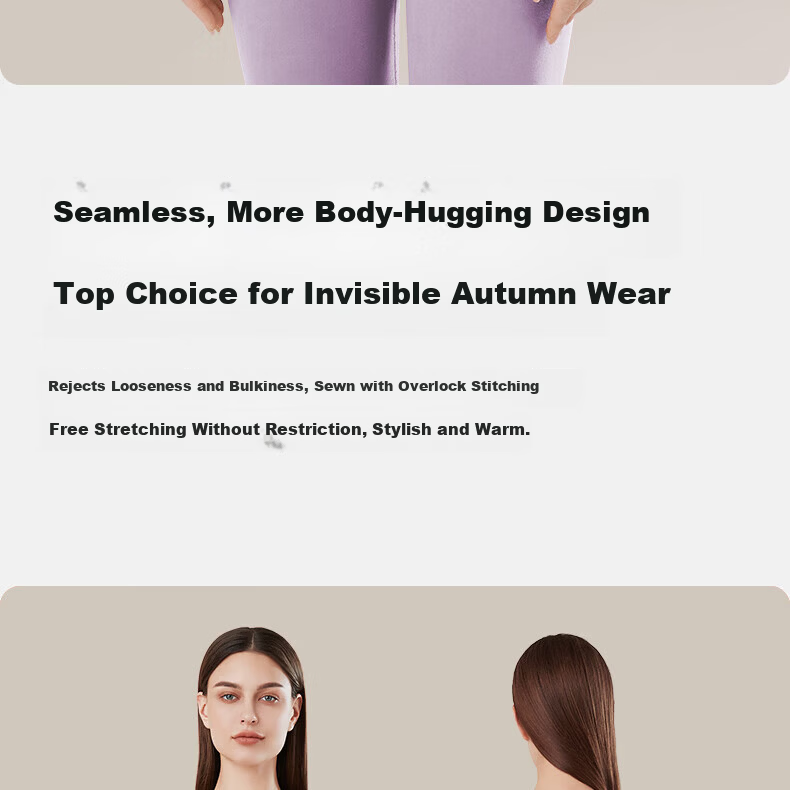 Urban Beauty Women's Seamless Thermal Underwear Set Thickened Autumn Winter Base Layer Cold Resistant 16