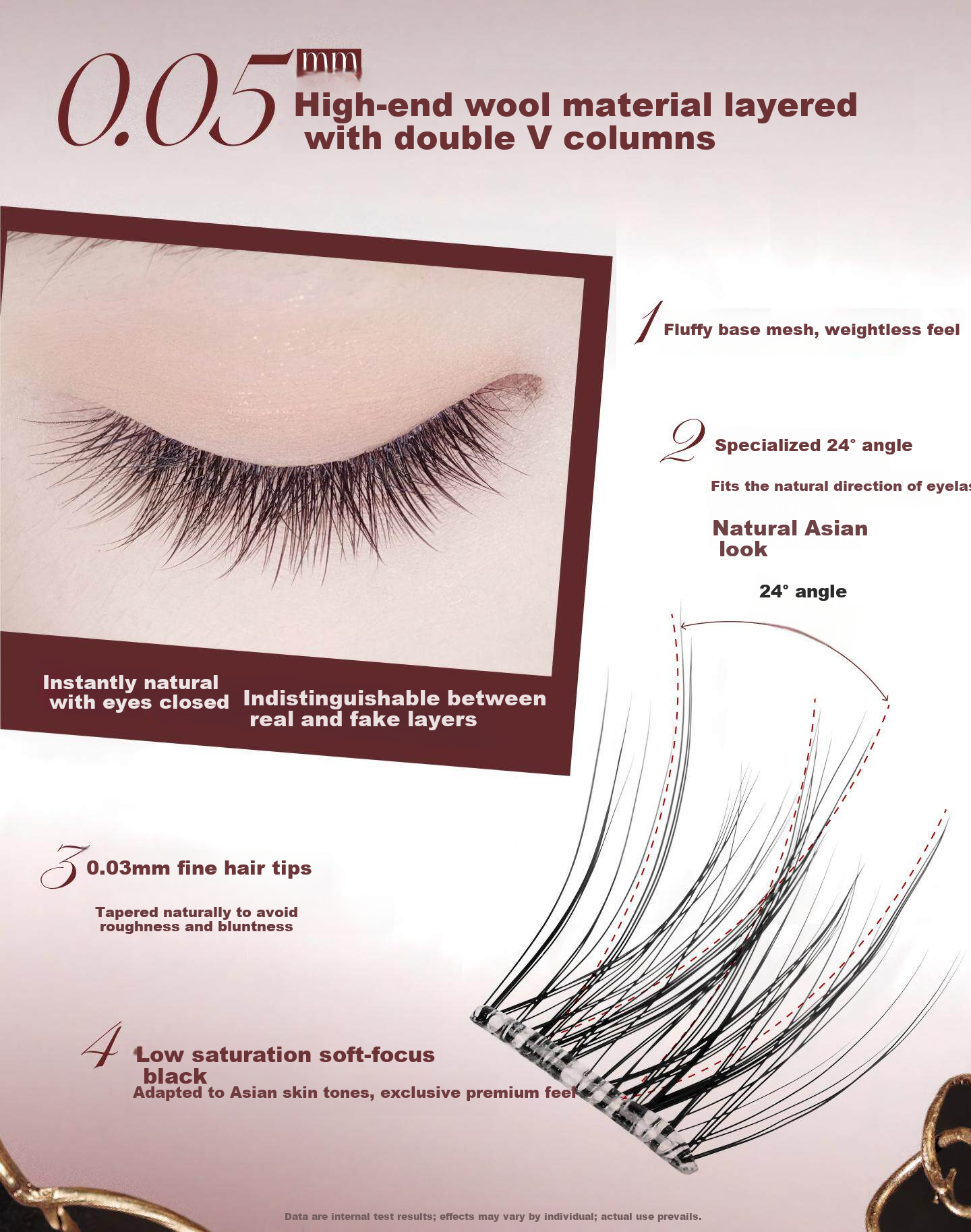 UIMO Rose Knight No-Glue False Eyelashes Korean Asian Airy Fox Style Eyelashes Thorn 6