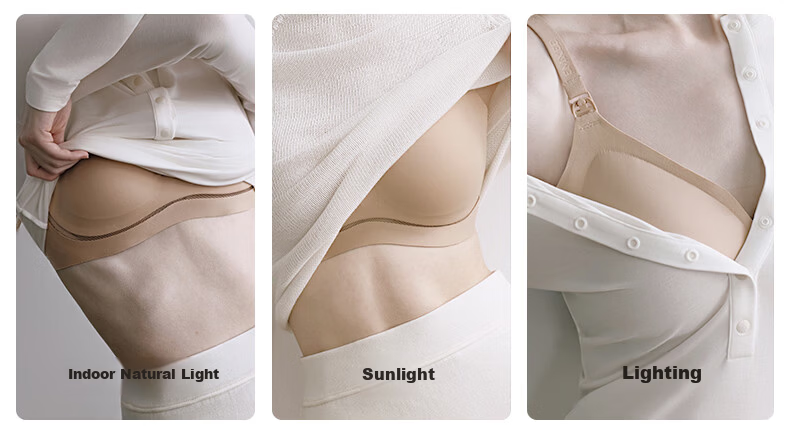 EMXEE Ultra Leather 3.0 Multi-Dimensional Stretch Maternity and Nursing Bra Postpartum Anti-Sagging Invisible Skin Tone Size L 10