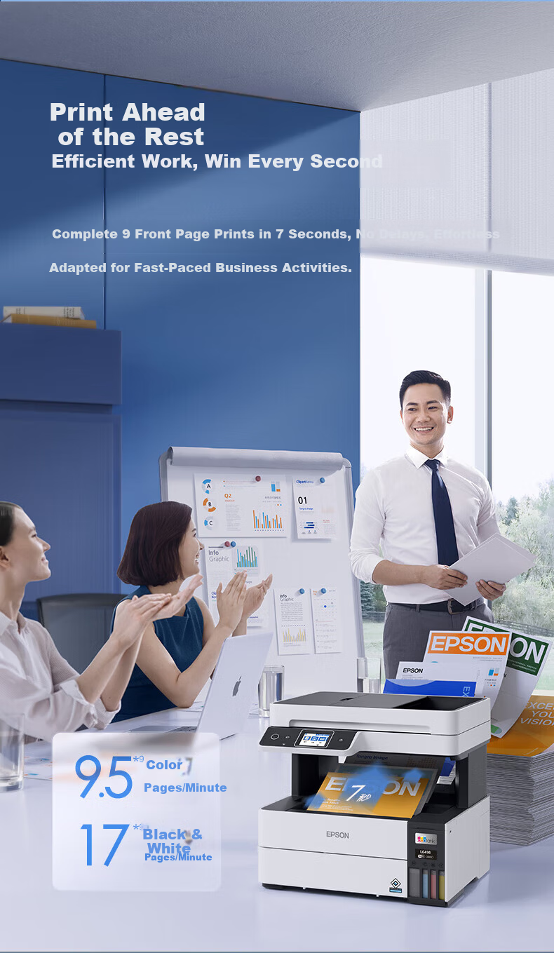 EPSON L6468 Ink Tank Color Professional Office Printer with 5-Year Full Warranty, Unlimited On-Site Repairs, Duplex Printing/Scanning/Copying, Dual Paper Feed, WiFi Mobile Remote 5