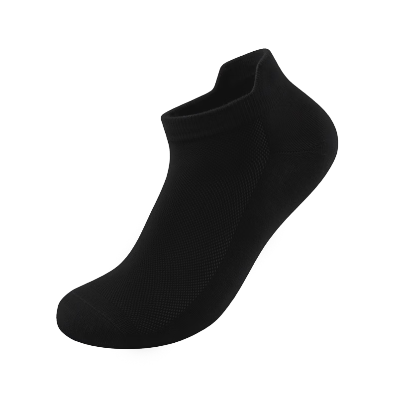 BANANA TRIP Disposable Women's No-Show Socks Four Seasons Daily Cotton Socks [10A Antibacterial] Vacuum Compressed Individual Pack Black