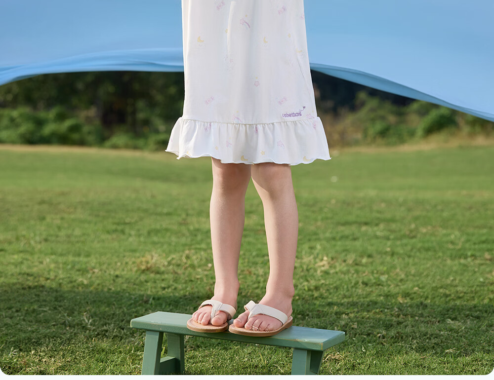Betis Kids Homewear 2026 Summer New Thin Breathable Short Sleeve Nightdress Girls Pajamas Air Conditioning Dress with Lace 10