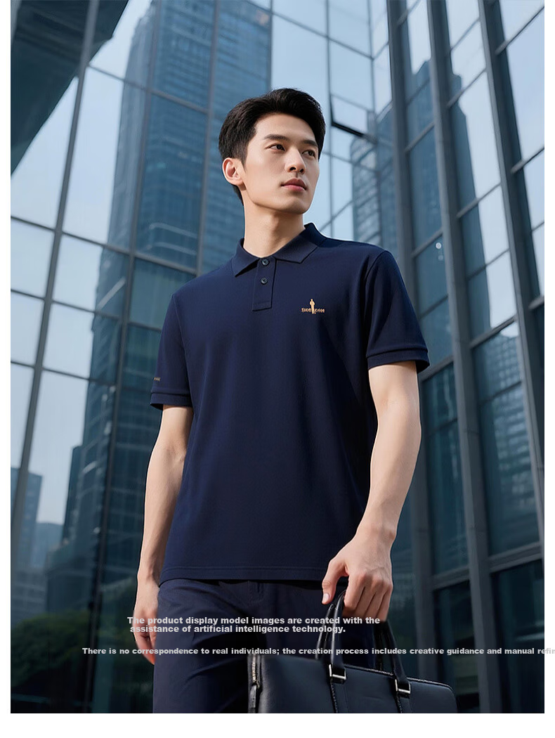 Biyinlefen Antibacterial Cooling Spring Summer Men's Casual Business Multi-Color Skin-Friendly Short Sleeve Polo Shirt 4