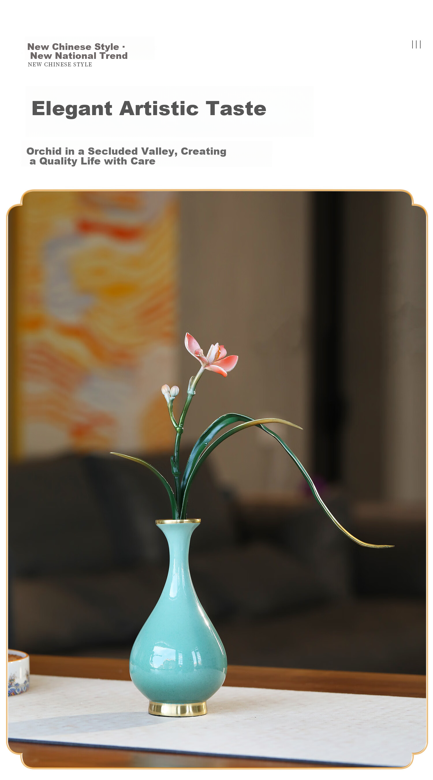 Mr. Nan Chu Orchid Cloud Vase Copper Ornament New Chinese Style Desktop Living Room Entryway Study Decoration Housewarming Opening Gift 2