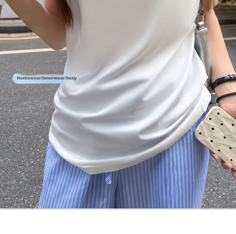 Modal White Loose Fit Tank Top Women Round Neck Racerback Sleeveless Shirt Outerwear Innerwear Base Layer All Seasons Plus Size 12