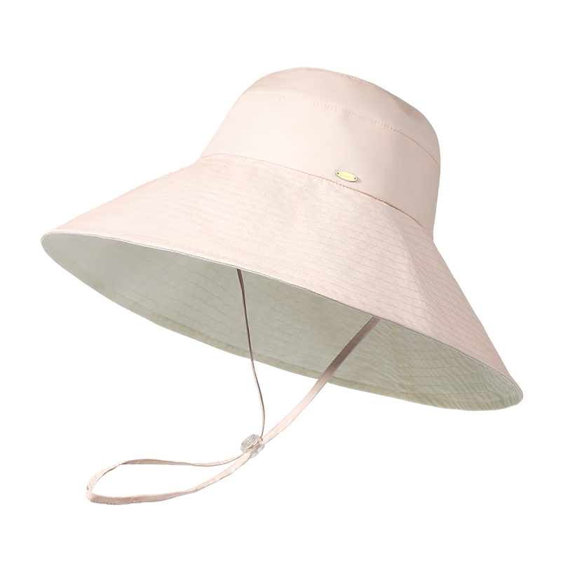 CACUSS Large Brim Sun Hat for Women Summer Lightweight Outdoor Sun Protection Foldable Pure Cotton Beach Hat Pink