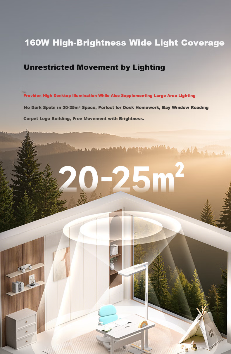 Haishibao Intelligent Full-Spectrum Student Red Light Eye Protection Desk Lamp Floor Lamp E5B-160W Installation Included 22