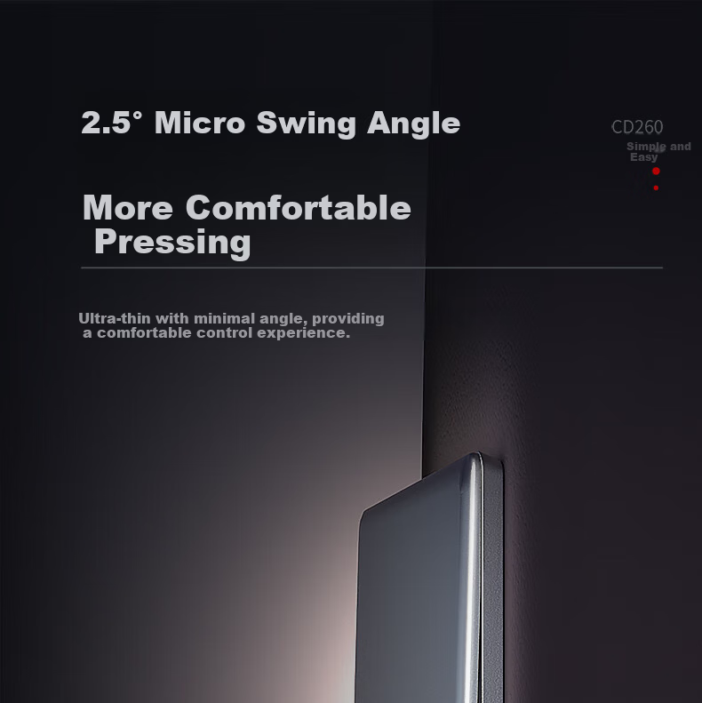 DELIXI 86-Type Ultra-Thin Matte Large Panel 260 Galaxy Gray Single-Gang Single-Control Switch Socket Panel 8