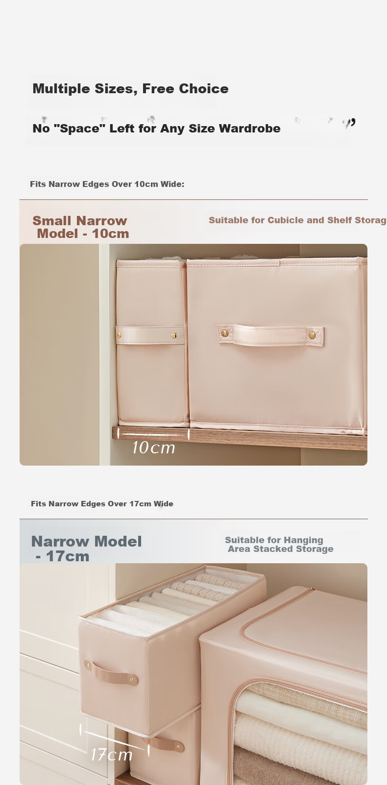 EACHY Narrow Clothes Storage Box, Fabric Zipper, Slim Gap Design, Eco-Friendly Foldable, Dust-Proof, for Student Dormitory 6