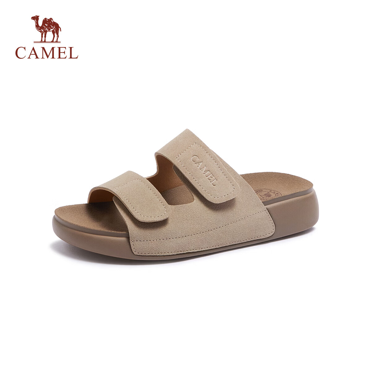CAMEL Outdoor Soft Loafers 2.0 Thick Sole Velcro Birkenstock Sandals L26M504019 Khaki (Suede) Size 35