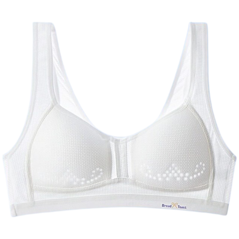9i9 Development Period Underwear Morning Breeze Diary Girls Bra High School Student Youth Spring Summer White+Pink Size L S102