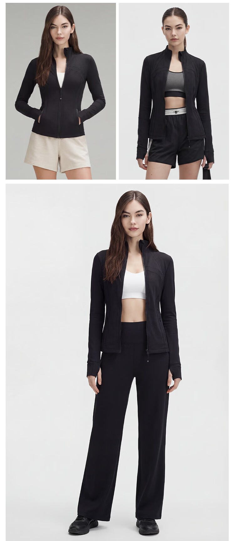 JD Jingzao 2026 New Spring Summer Define Women's Sports Jacket Running Fitness Slim Fit Coat Black L 17