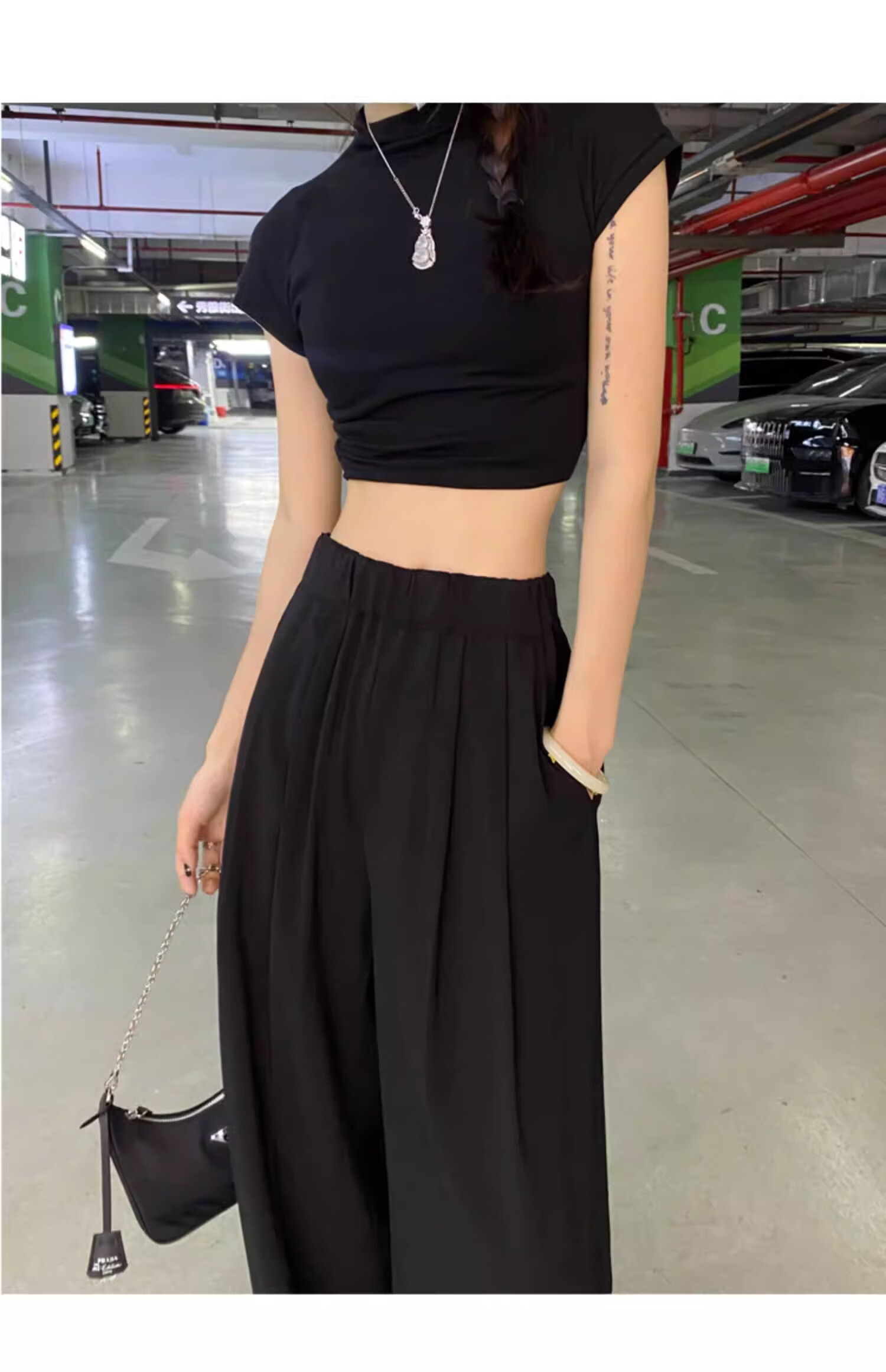 Langsha TR Bamboo Fiber Summer Wide-Leg Pants for Women Thin Draped Loose Casual New Chinese Style Ice Silk Trousers 31
