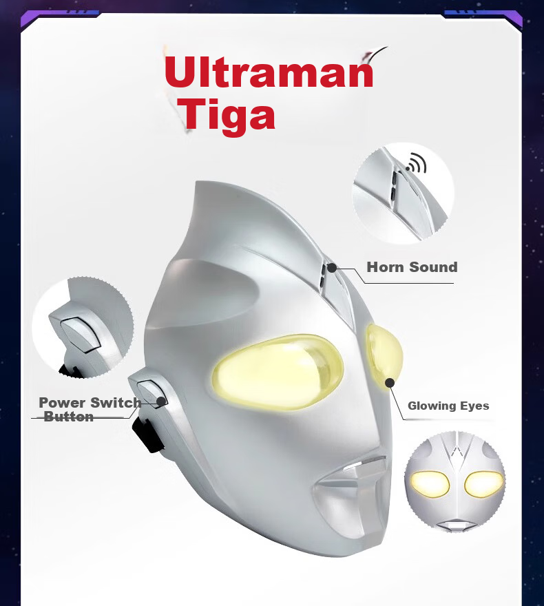 ULTRAMAN Official Zero Ultraman Mask with Light and 15 Sounds Kids Toy Boys Gift Box Birthday Present 16