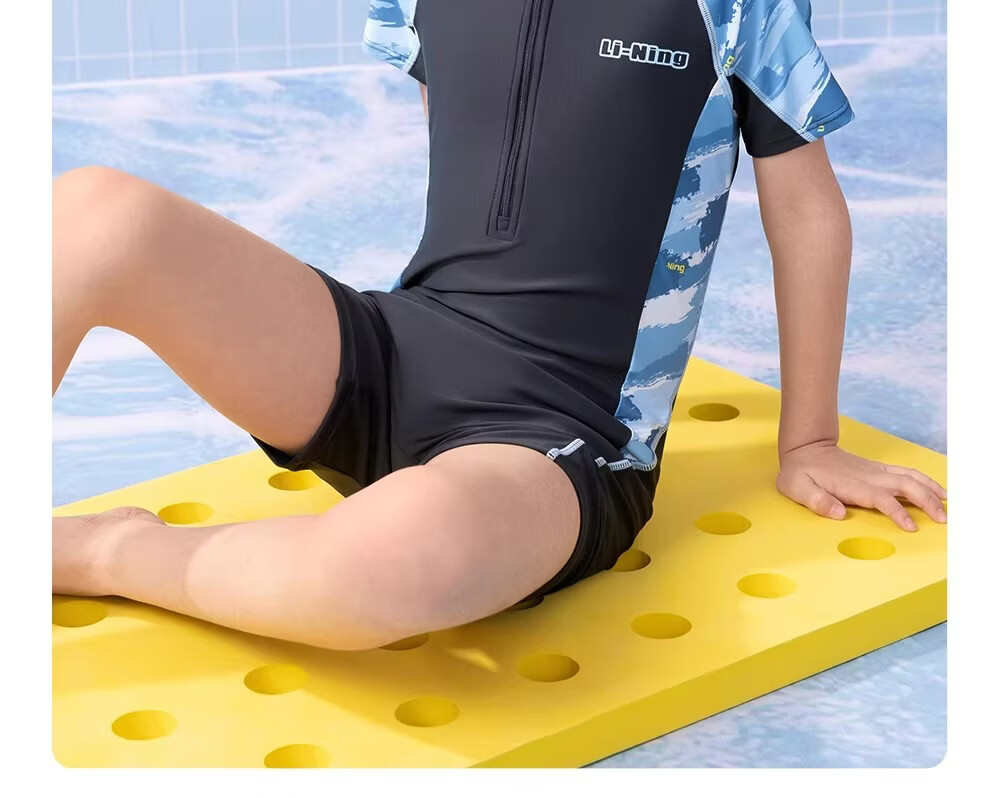 LI-NING Kids Boys One-Piece Swimsuit Youth 2026 New Professional Training Swimwear 23