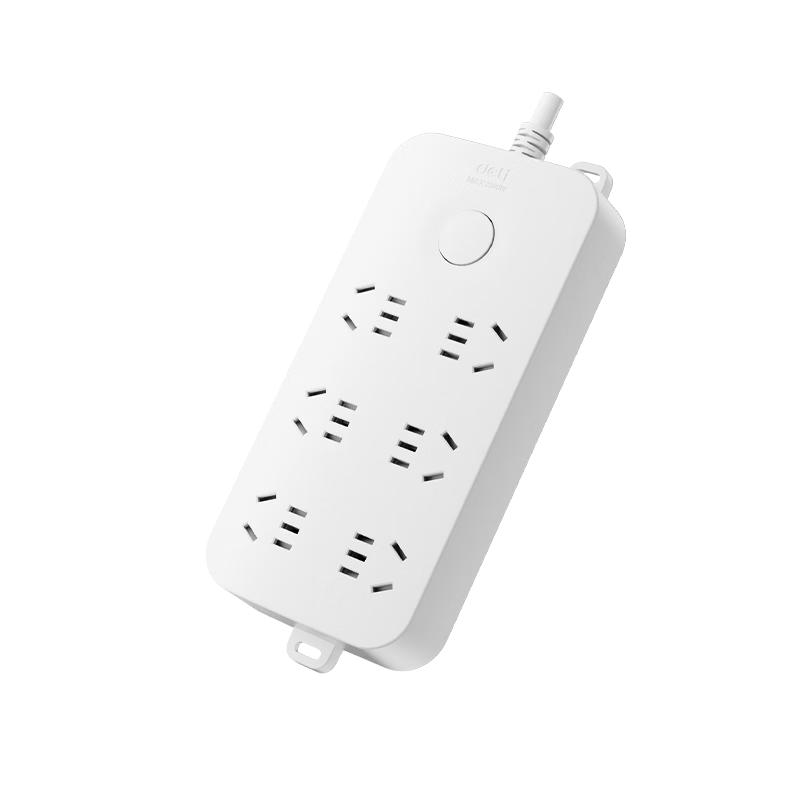 Deli Ya Bai Series National Standard Safe Power Strip/power Bar/power Board/power Extension Cord with Master Switch, Protection Cover, 6 Outlets, 1.8 Meters, 33921(1.8)