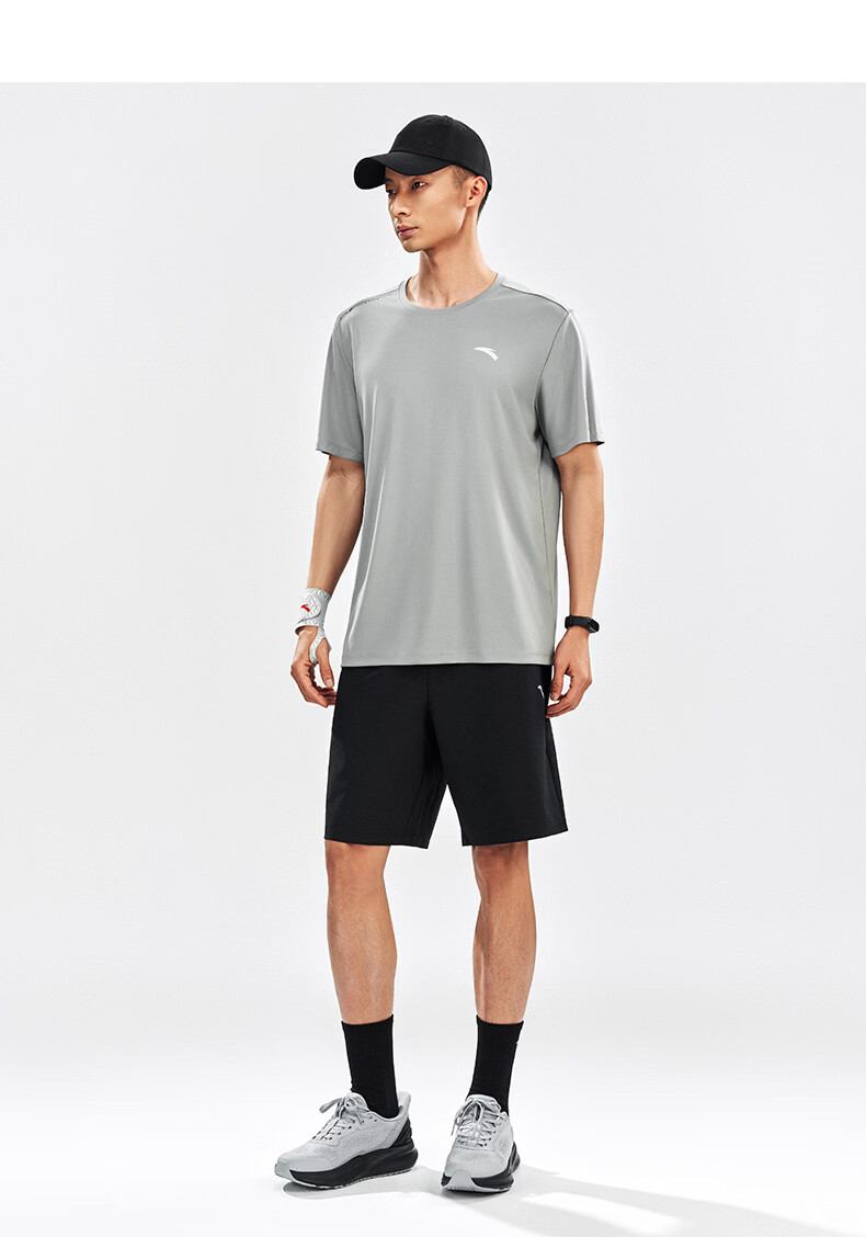 Anta Quick-Dry Set | Men's Summer Sports Short Sleeve T-Shirt and Shorts Two-Piece Moisture-Wicking Breathable Running Fitness Training Suit 6