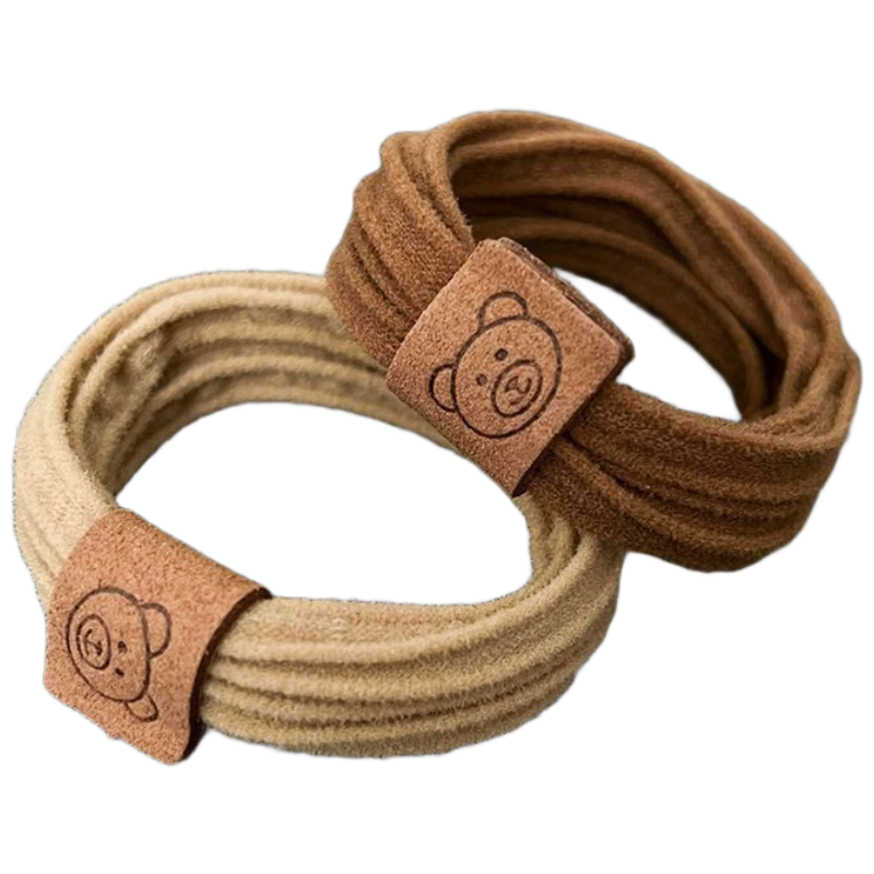 Yefili 10-Pack Brown Bear Seamless Hair Ties High Elasticity Ponytail Holders for Women Students Hair Bands