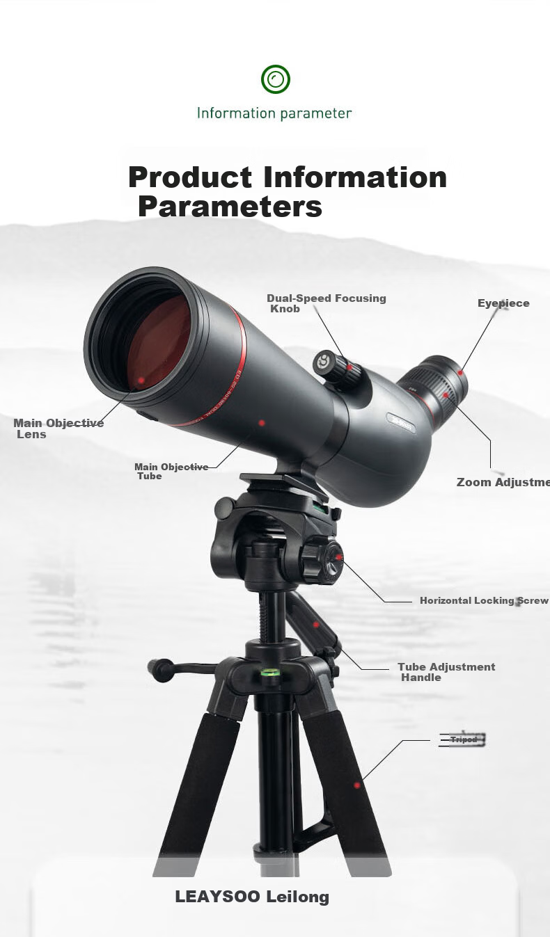 Leilong Pursuer 15-45X70ED High-Definition High-Power Professional Outdoor Adult Target and Bird Watching Monocular Telescope 28