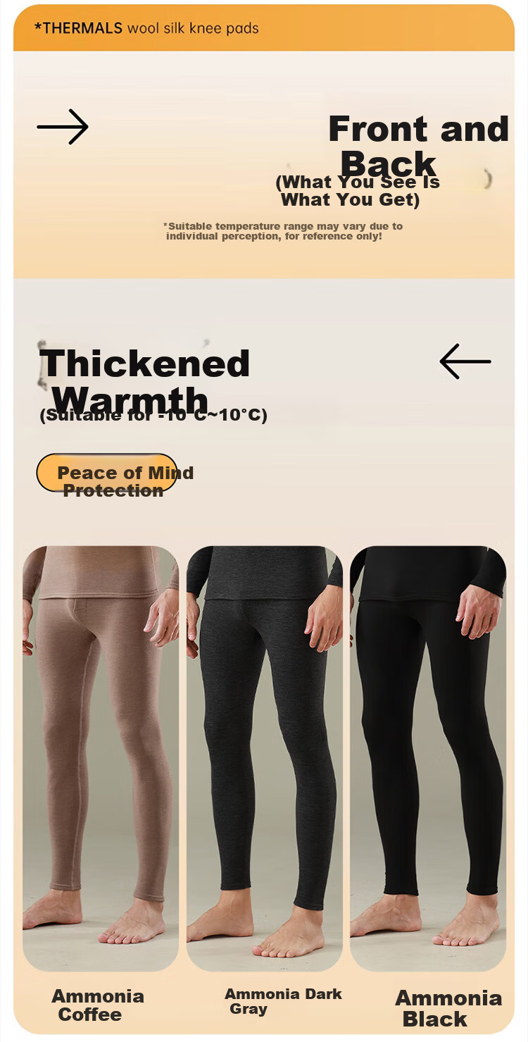 Bingxue Kapok Men's Cashmere Thermal Pants Warm Fleece Heating Antibacterial Seamless Silk Knee Support Thickened Autumn Trousers 2025 New Edition 9
