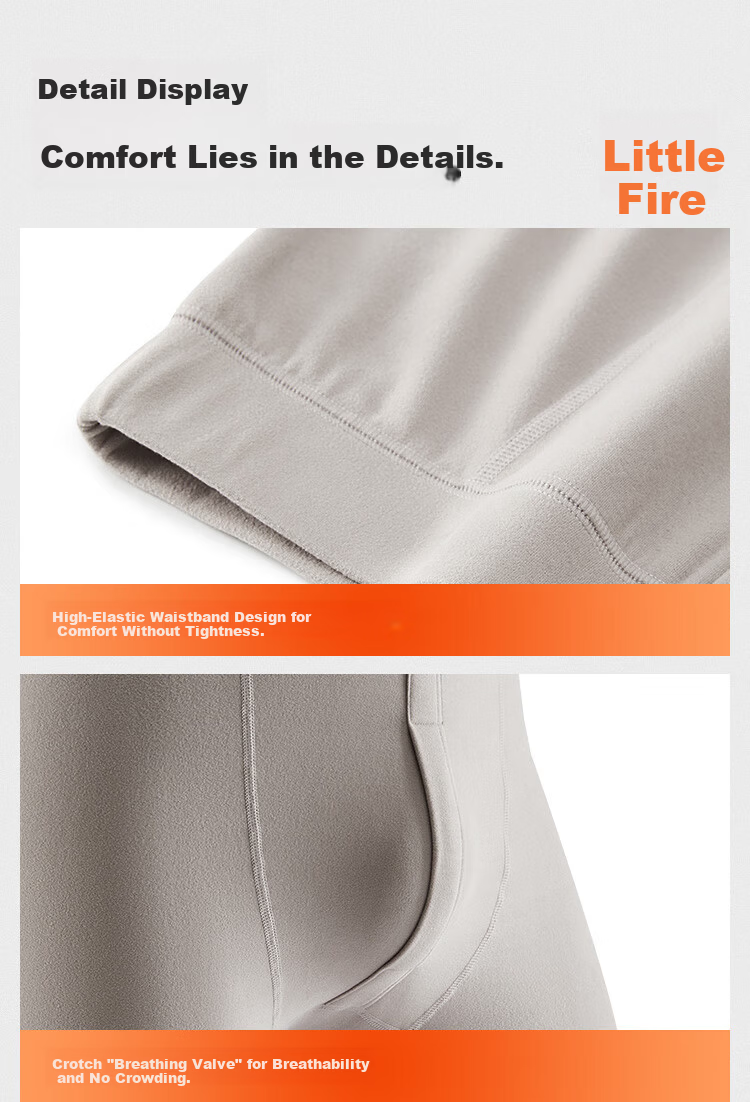HLA [Xiao Huo-Air8] Men's Thermal Pants Double-Sided Fleece 280g Warm Ginger Magnetic Therapy Patch Autumn Long Johns 15