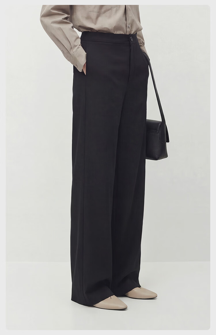 JD Jingzao Tencel Linen Wide-Leg Pants for Women Summer Thin Style Casual Straight Pants Navy Blue 2XL 15