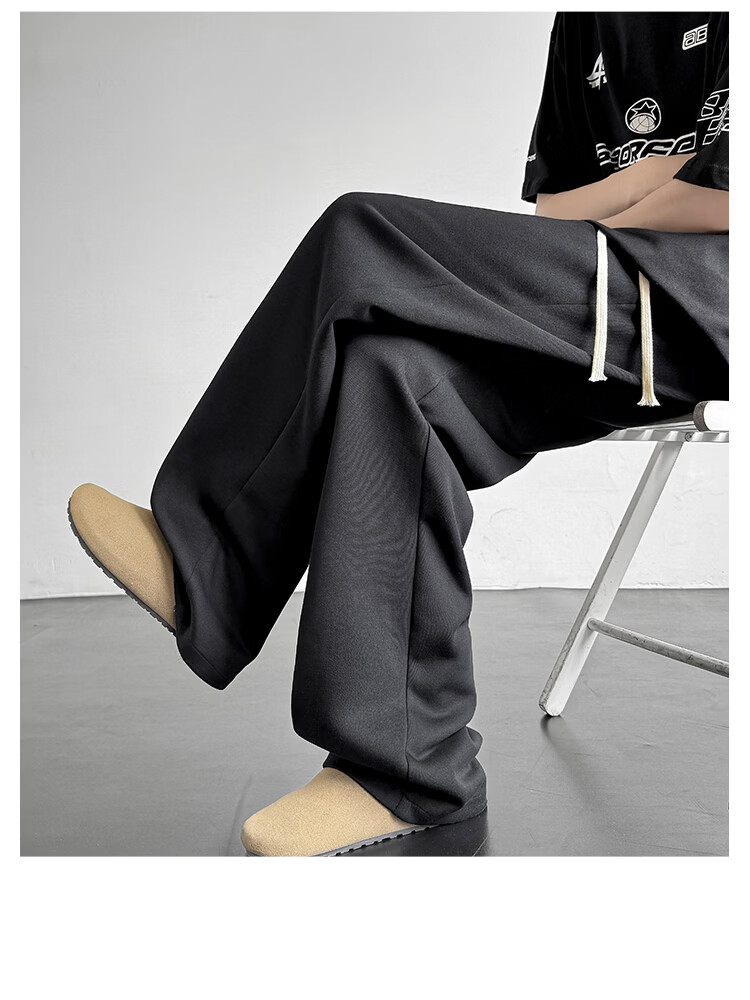 NASA GISS Men's Casual Pants Trendy Loose Fit Straight Leg Cargo Pants Black XL 4