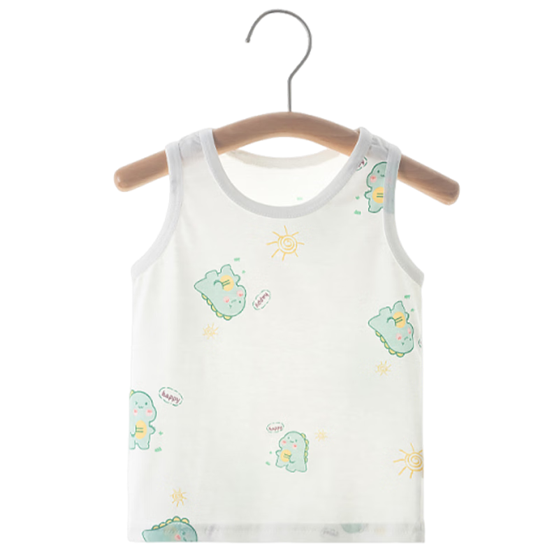9i9 Children's Cotton Vest Summer Thin Sleeveless Top Boys Girls Baby Infant Belly Protector Dinosaur 0-2 Years