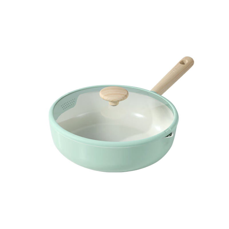 Carote Non-Stick Frying Pan 0 Fluorine Household Flat Bottom Stir-Fry Pan Frypan Grade 1 Non-Stick Gas Stove Induction Cooker Compatible 28cm