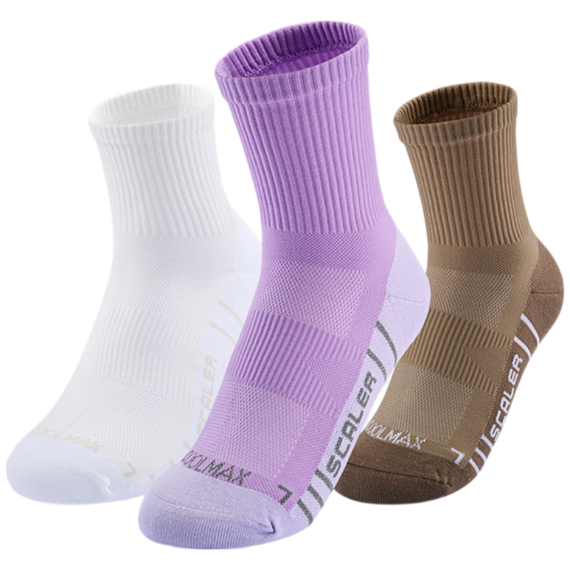 SCALER Unisex Socks COOLMAX Elastic Breathable Sweat-Wicking Durable Mid-Calf Socks for Trail Running and Hiking