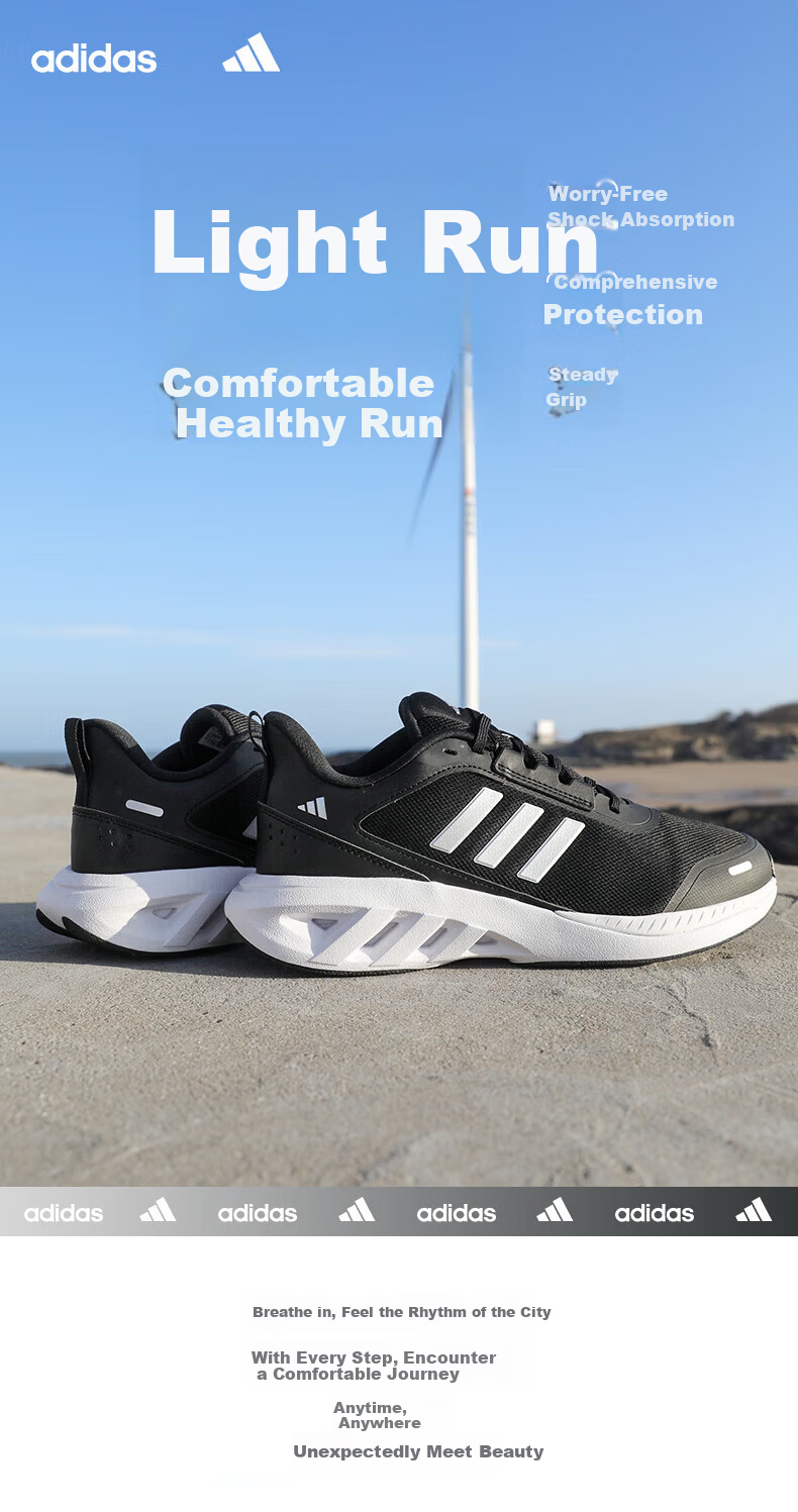Adidas Unisex Spring Casual Mesh Breathable Lightweight Shock Absorption Running Shoes JP9779 Size 42 1