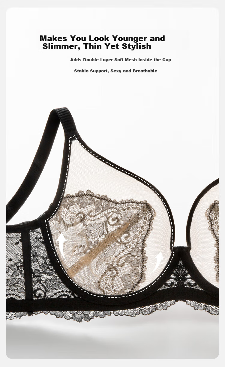 Ordifen Women's Ultra-Thin Lace Sexy Slimming Boyshort Bra Set XB4318 5