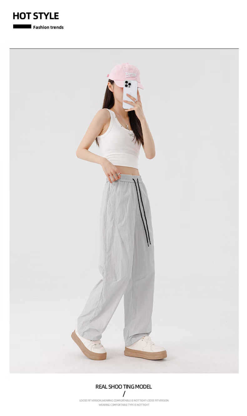 TUCANO Women's Casual High-Waist Jogger Pants Slim Fit Breathable Soft Skin-Friendly Draped Trousers Light Pink 3XL 21