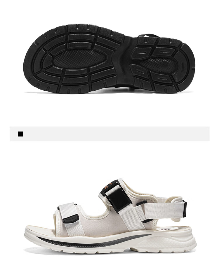 Warrior Men's Sandals 2026 Summer New Breathable Casual Beach Shoes with Velcro Outdoor Slippers Beige Black Size 44 23
