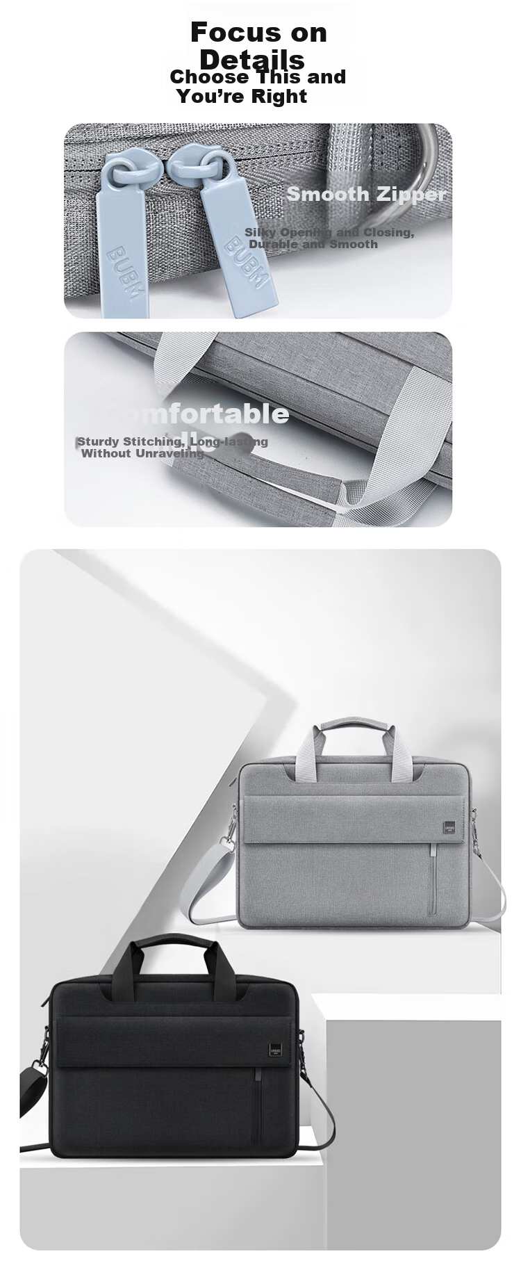 Biyoumei Laptop Bag 14 Inch Briefcase Thickened Inner Sleeve for Huawei HP Lenovo 8