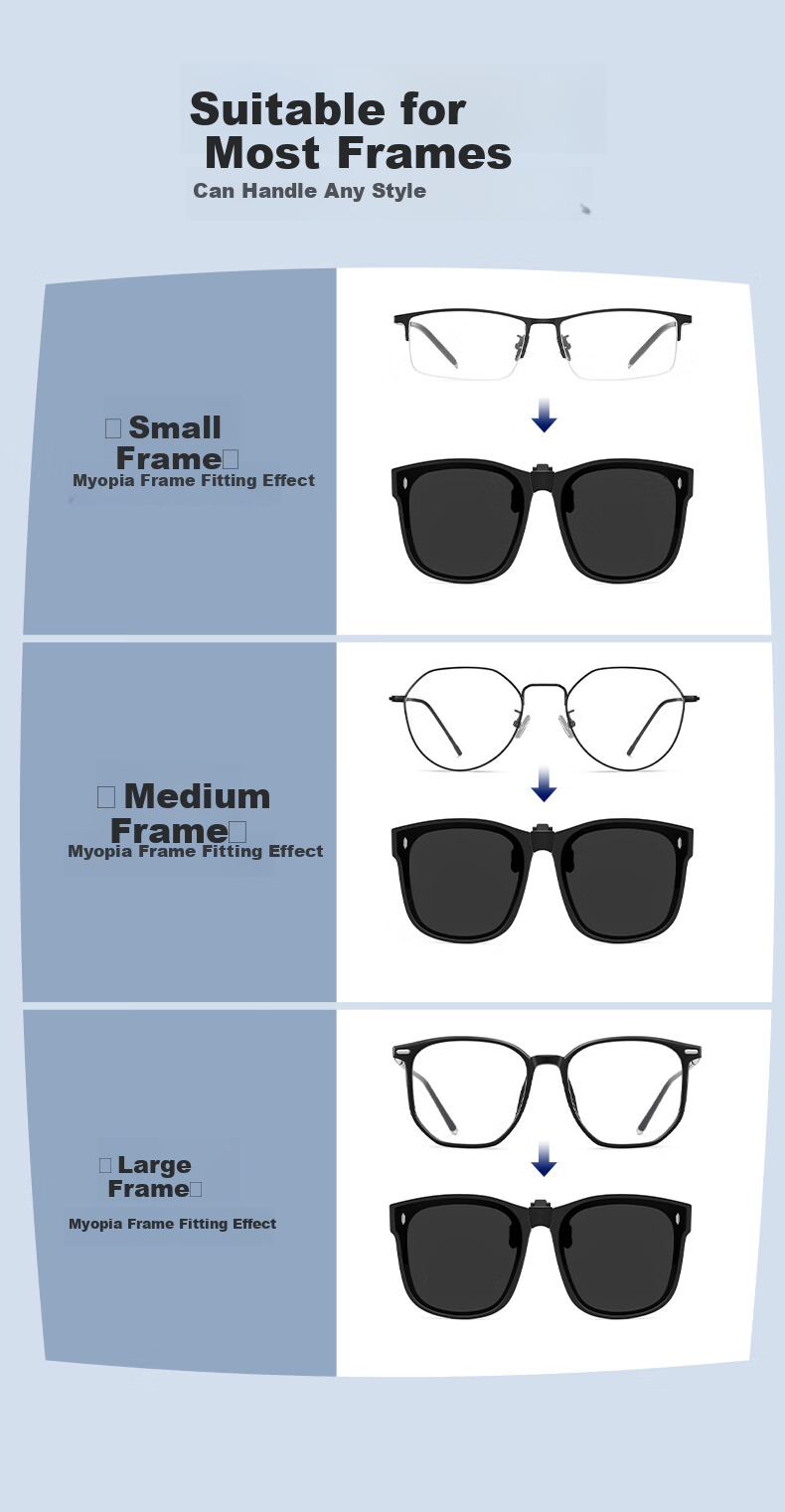 HLA Polarized Folding Clip-On Sunglasses for Driving Unisex Black Frame Gray Lenses 9