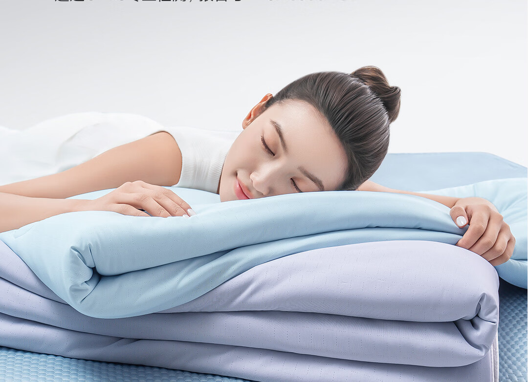 Deep Sleep Cooling Air Conditioning Quilt Ice Silk Lyocell Summer Quilt Class A Machine Washable 150*200cm Smoke Blue 24