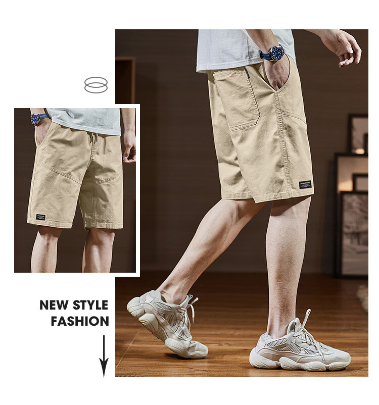 Langsha 2026 Summer New Men's Casual Shorts Loose Lightweight Versatile American Retro Style 14