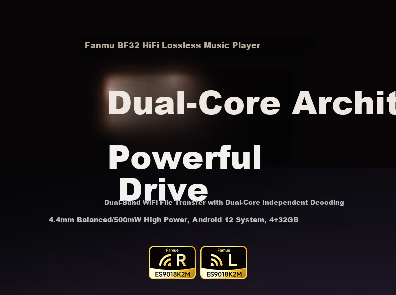 Fanmu Music Player Bluetooth MP3 Portable HiFi Lossless Audiophile DSD Android Wi-Fi Version with Expandable Card Slot BF32 Black 1