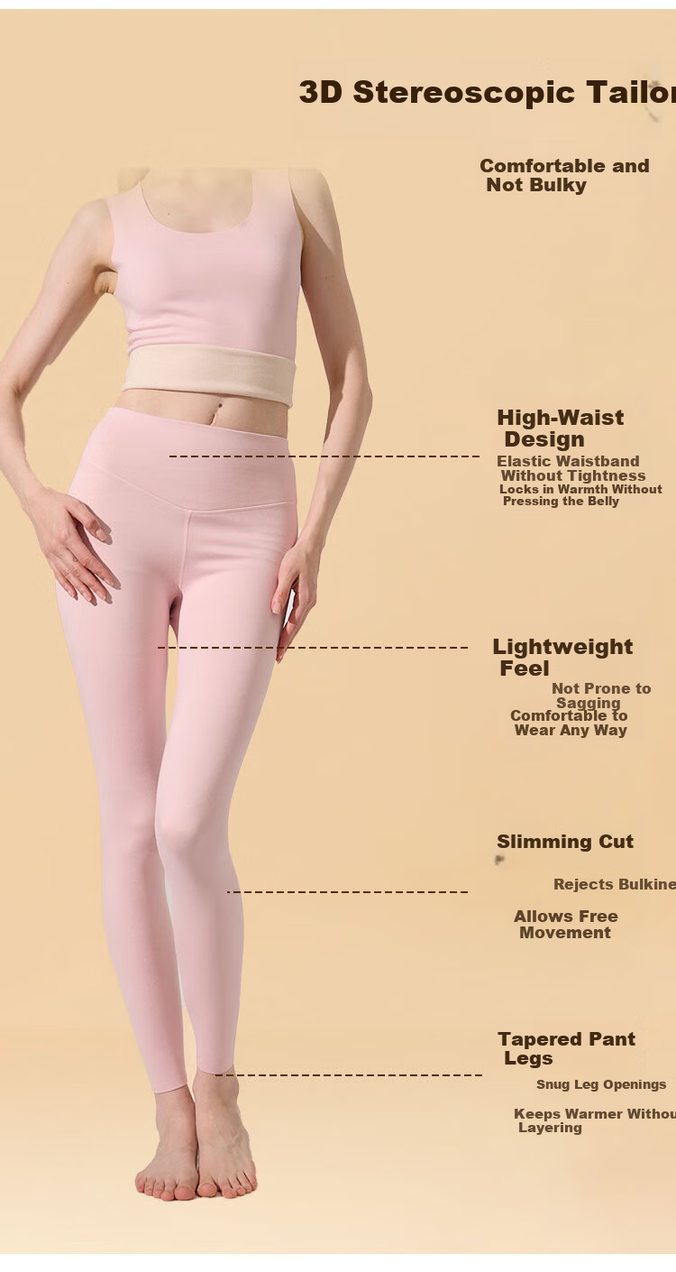 COVER ORANGE High Waist Thermal Leggings for Women Antibacterial Plus Size Autumn Winter Shaping Tummy Control Knit Pants 10