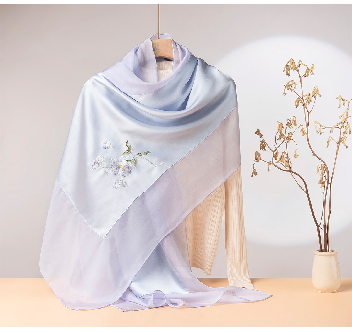 Zhijinlou 100% Mulberry Silk Scarf Non-Heritage Handmade Su Embroidery Genuine Silk Long Hangzhou Silk Shawl Birthday Gift 6