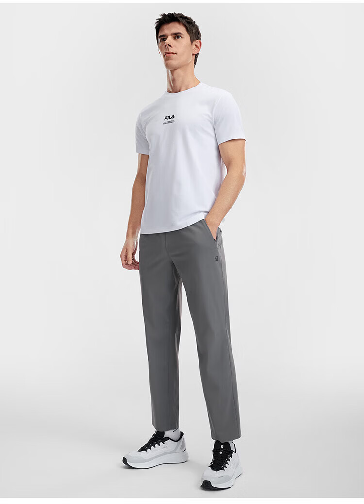 FILA Official Men's Knitted Long Pants 2026 Summer Cooling Sun Protection Fitness Straight-Leg Sports Pants 26