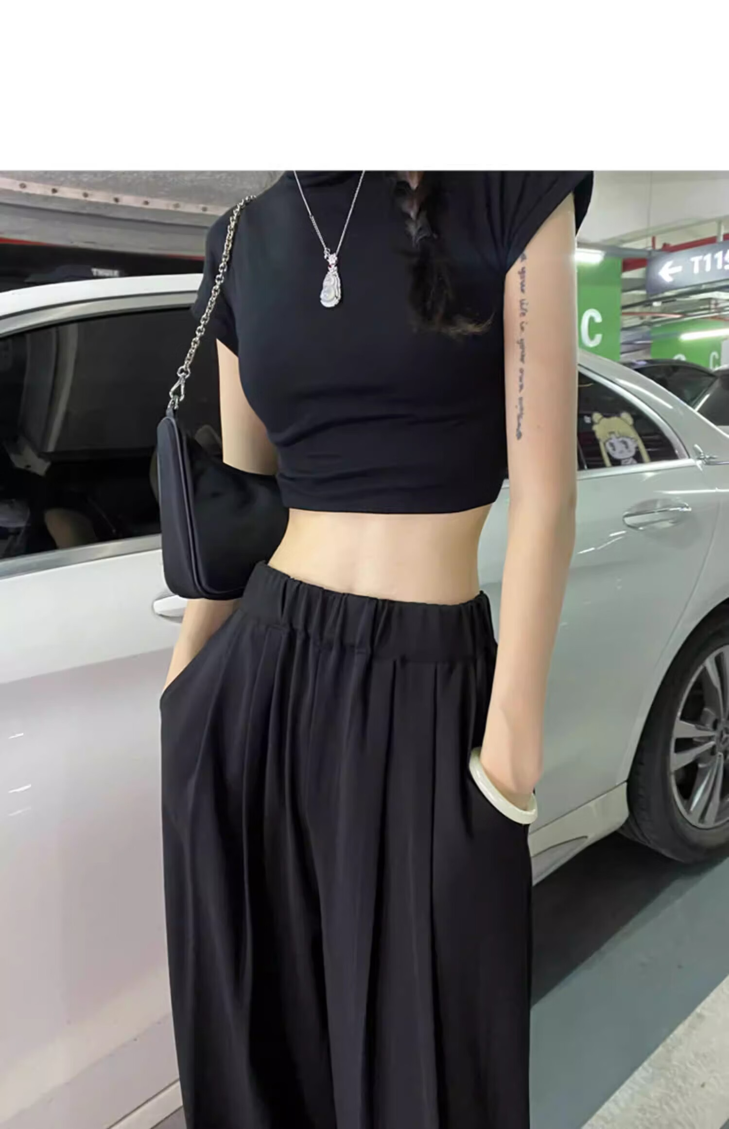 Langsha TR Bamboo Fiber Summer Wide-Leg Pants for Women Thin Draped Loose Casual New Chinese Style Ice Silk Trousers 37