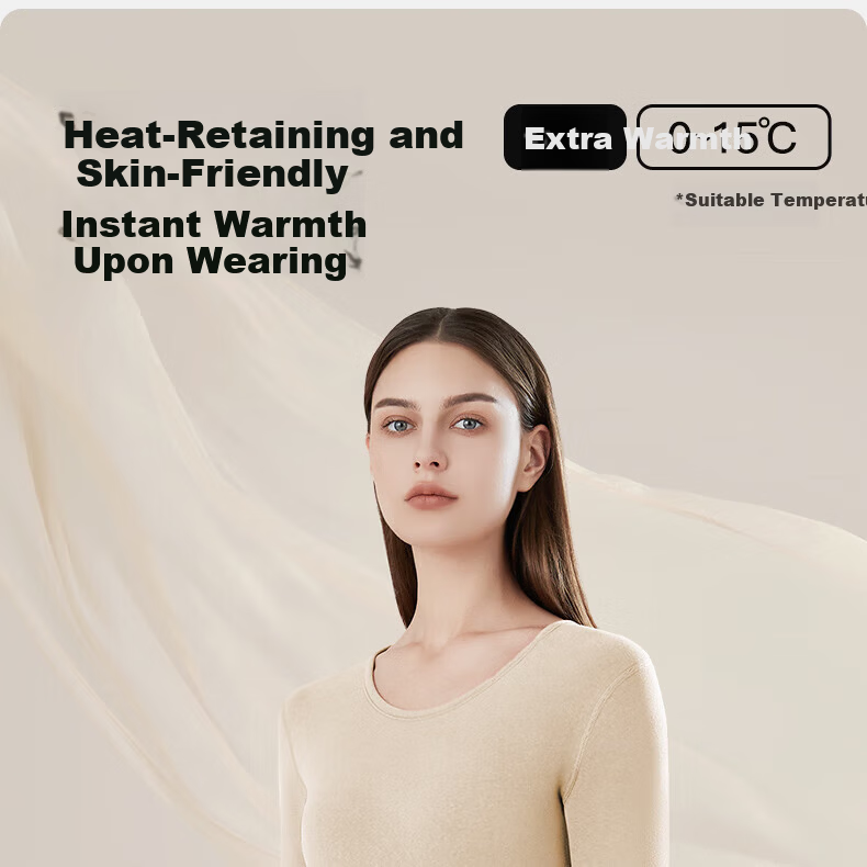 Urban Beauty Women's Seamless Thermal Underwear Set Thickened Autumn Winter Base Layer Cold Resistant 1