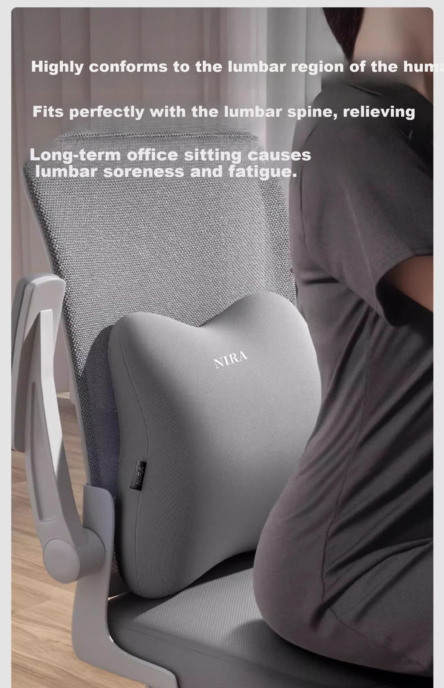 Nila Lumbar Support Office Cushion Seat Pad Workstation Long Sitting Waist Pillow Backrest Cushion Lumbar Support Pad Waist Protector 17